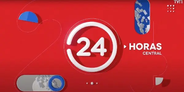Placa de apertura de 24 Horas Central, el noticiario de TVN